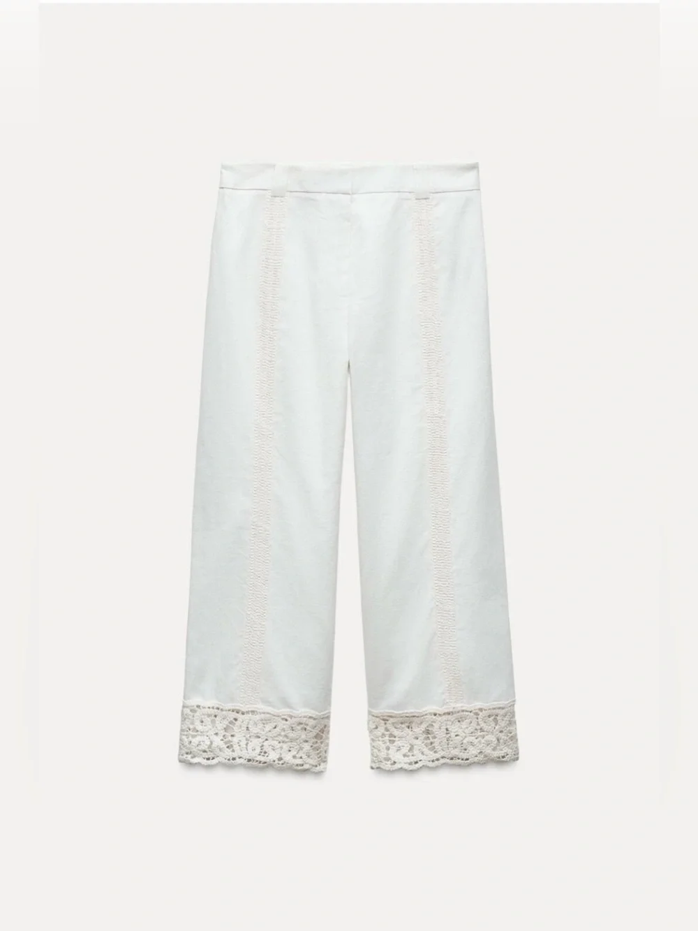 Zara Embroidered Cropped Trousers